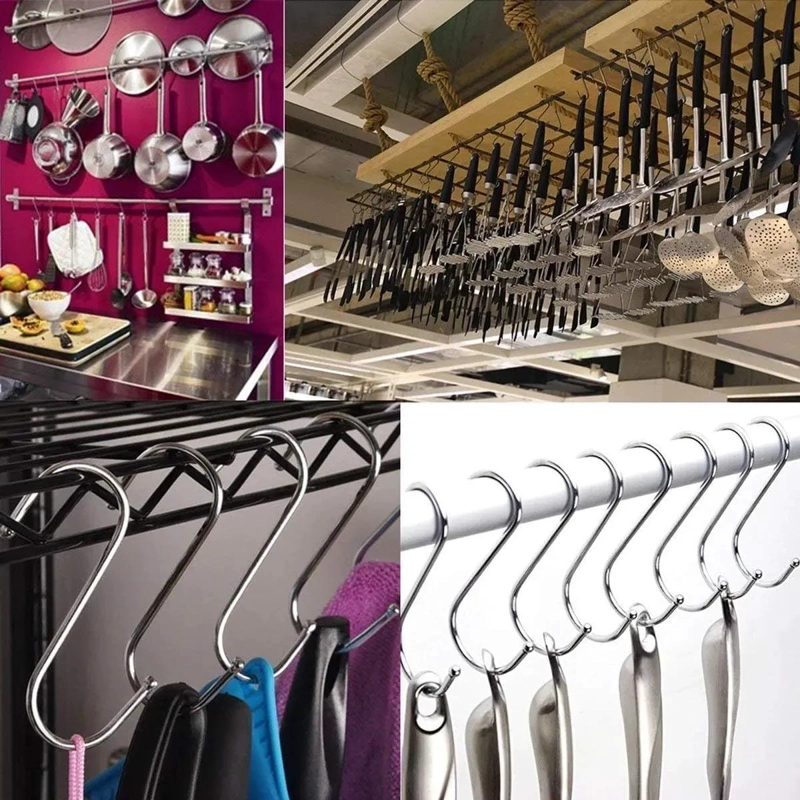 GANCHOS EN S DE ACERO INOXIDABLE PARA COCINA Y HOGAR - 4