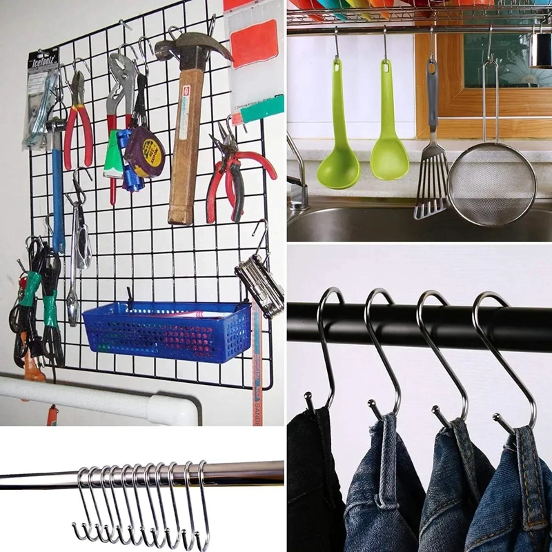 GANCHOS EN S DE ACERO INOXIDABLE PARA COCINA Y HOGAR - 8