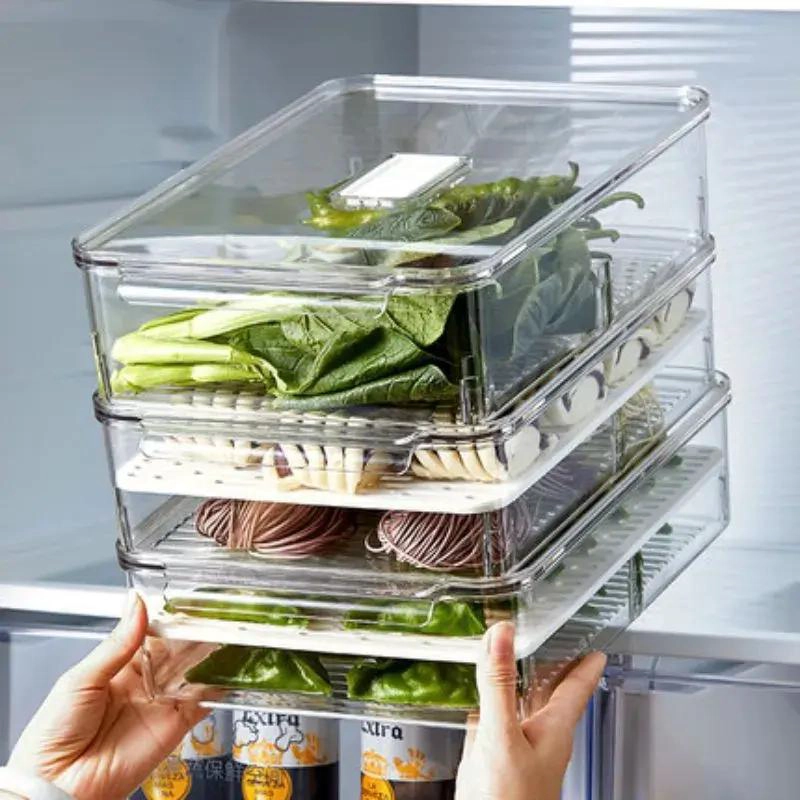 BANDEJA MULTIUSOS PARA REFRIGERADOR CON TAPA TRANSPARENTE - 1