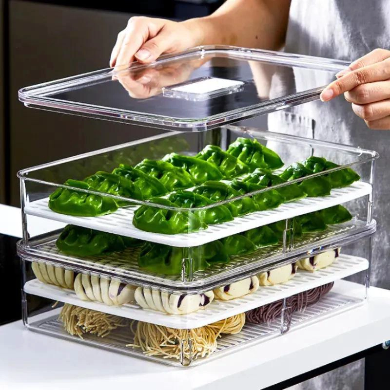 BANDEJA MULTIUSOS PARA REFRIGERADOR CON TAPA TRANSPARENTE - 2