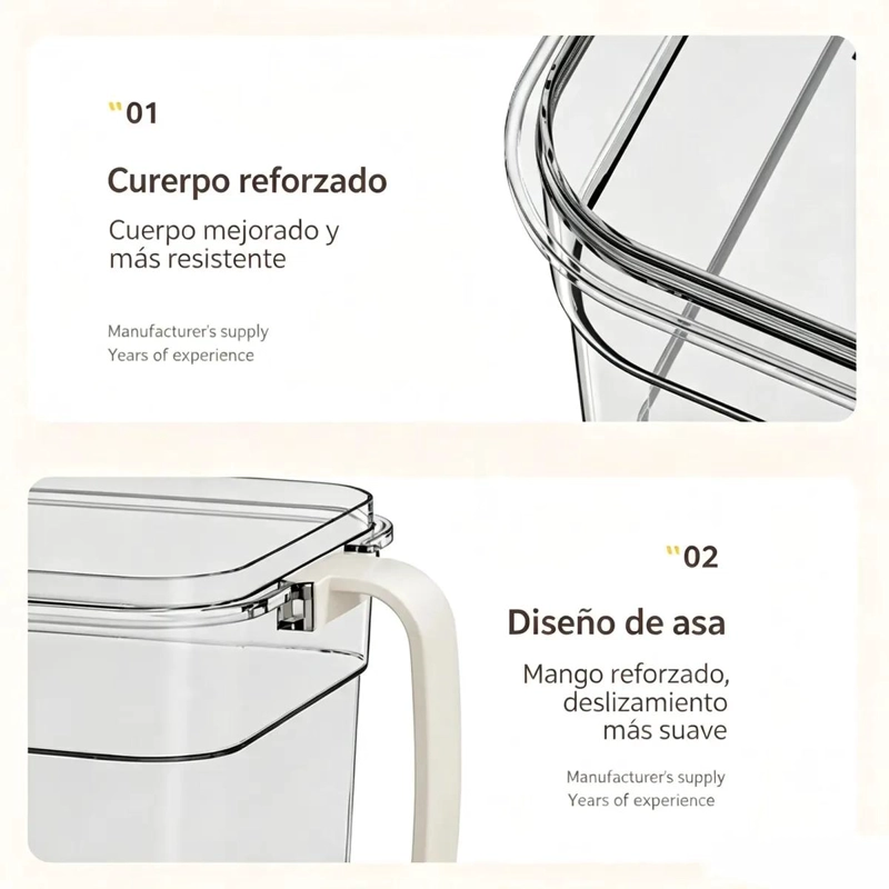 CONTENEDOR ORGANIZADOR TRANSPARENTE PARA REFRIGERADOR CON TAPA - 4