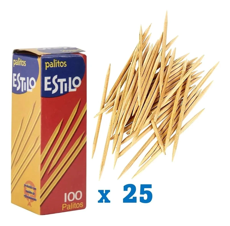 PALITOS DE MONDADIENTES DE BAMBU 2500 UNIDADES PARA USO VARIADO - 1