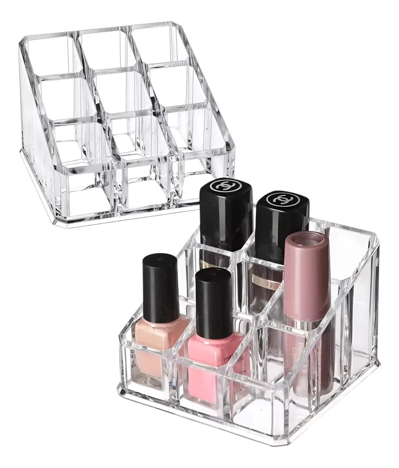 ORGANIZADOR ACRILICO TRANSPARENTE PARA 9 LABIALES - 1
