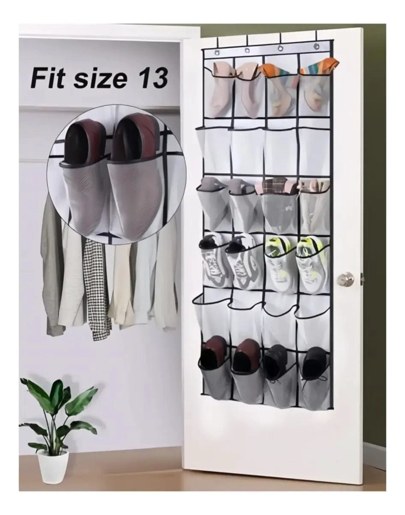 ORGANIZADOR COLGANTE DE 4 GANCHOS PARA 24 PARES DE ZAPATOS - 5