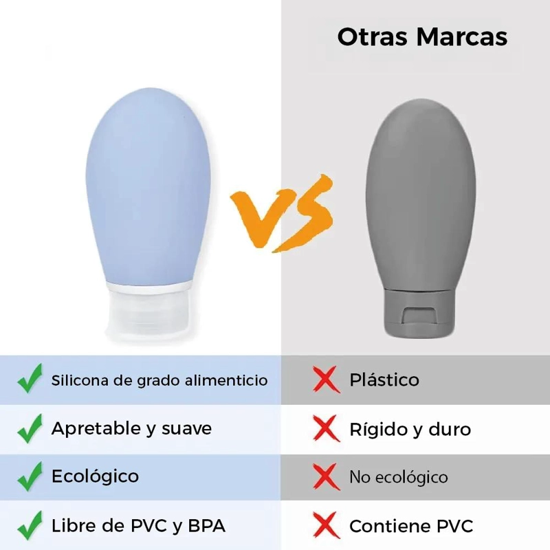 SET DE 4 BOTELLAS DE SILICONA ANTIFUGAS DE 90 ML - 4