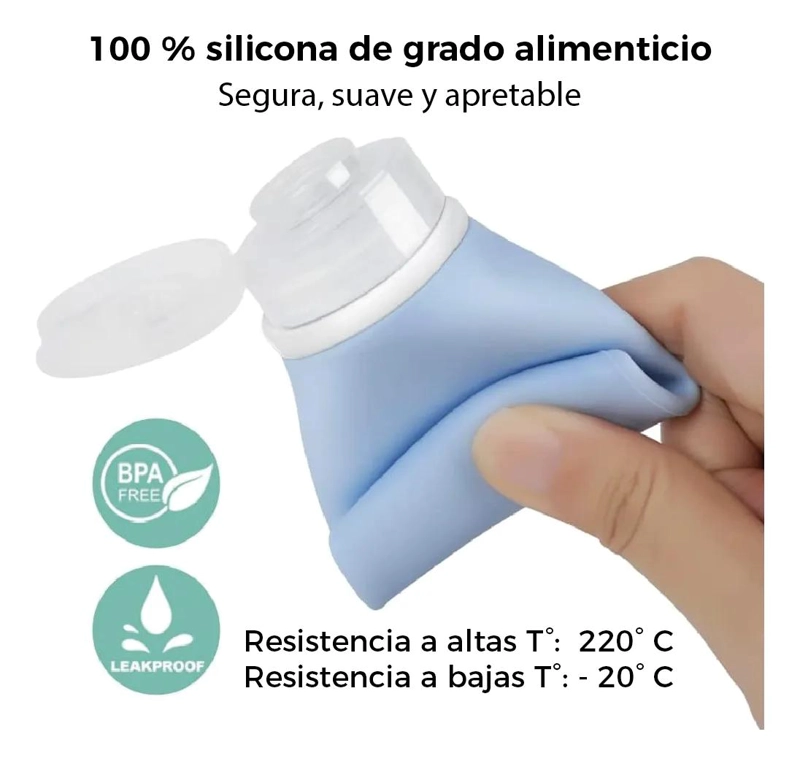 SET DE 4 BOTELLAS DE SILICONA ANTIFUGAS DE 90 ML - 8