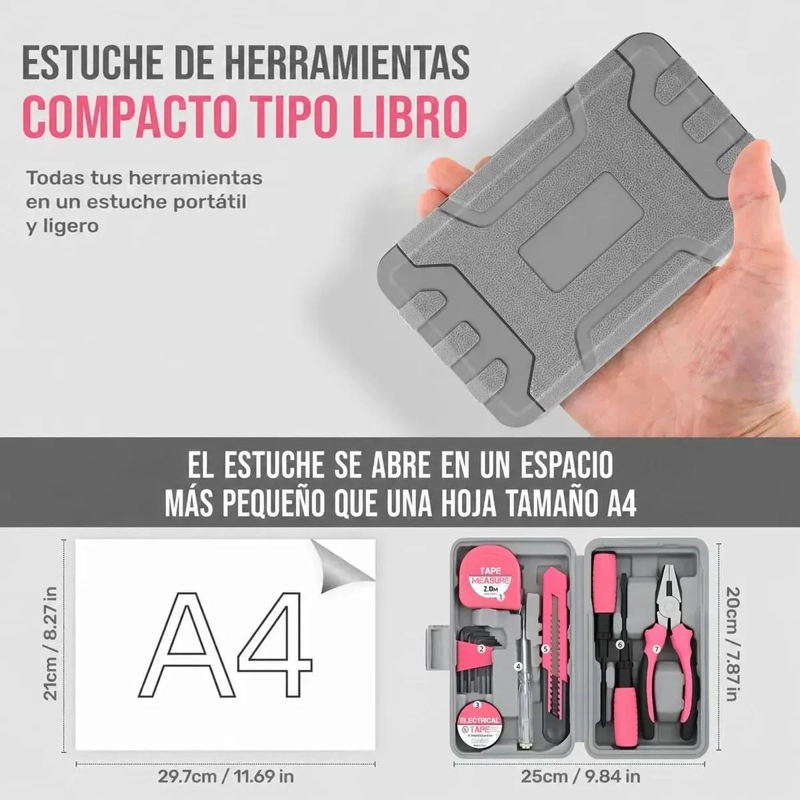 KIT DE HERRAMIENTAS MANUALES 13 PIEZAS - 8