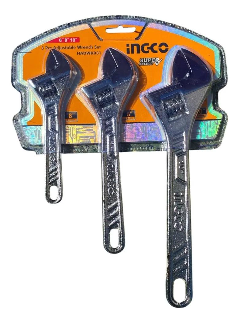 SET DE 3 LLAVES AJUSTABLES 6, 8 Y 10 PULGADAS - 1