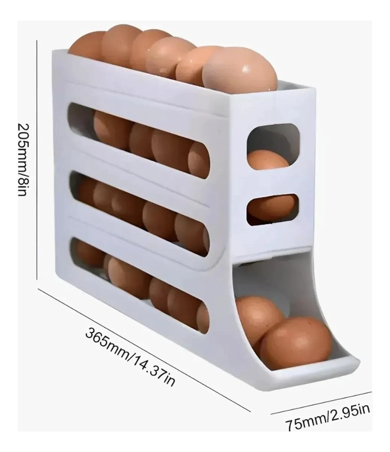 ORGANIZADOR DE HUEVOS VERTICAL DE TRES NIVELES PARA 30 HUEVOS - 10