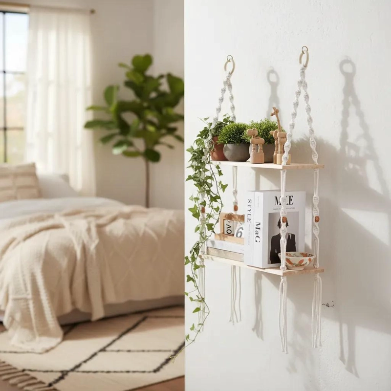 COLGANTE DE MACRAME  DECORATIVO PARA ORGANIZAR ESPACIOS - 3