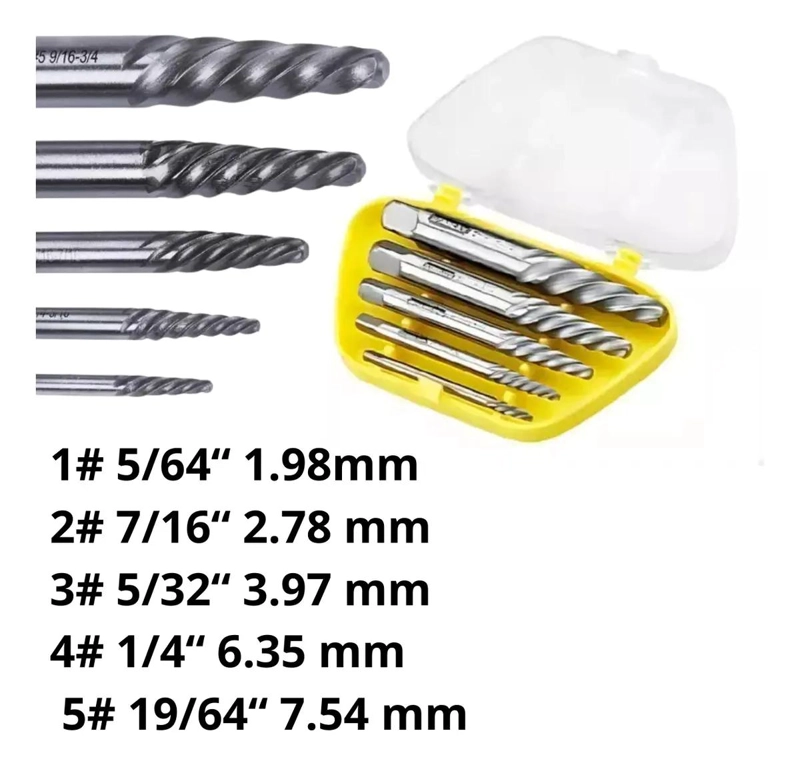 JUEGO EXTRACTOR DE TORNILLOS 5 PIEZAS - 6