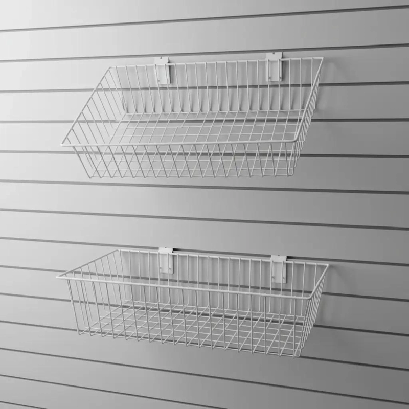 CANASTILLA METALICA BLANCA PARA PANEL RANURADO 60X30X15 CM - 3