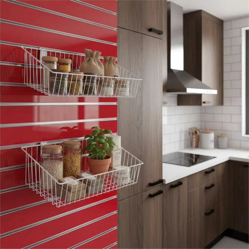 CANASTILLA METALICA BLANCA PARA PANEL RANURADO 60X30X15 CM - 4
