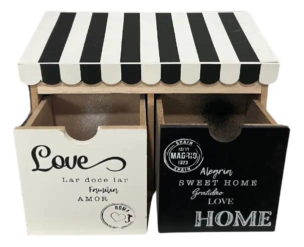 CAJA ORGANIZADORA DE MADERA PARA TE  Y CAFE  CON DISEÑO ELEGANTE - 2