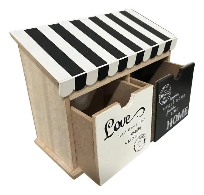 CAJA ORGANIZADORA DE MADERA PARA TE  Y CAFE  CON DISEÑO ELEGANTE - 3