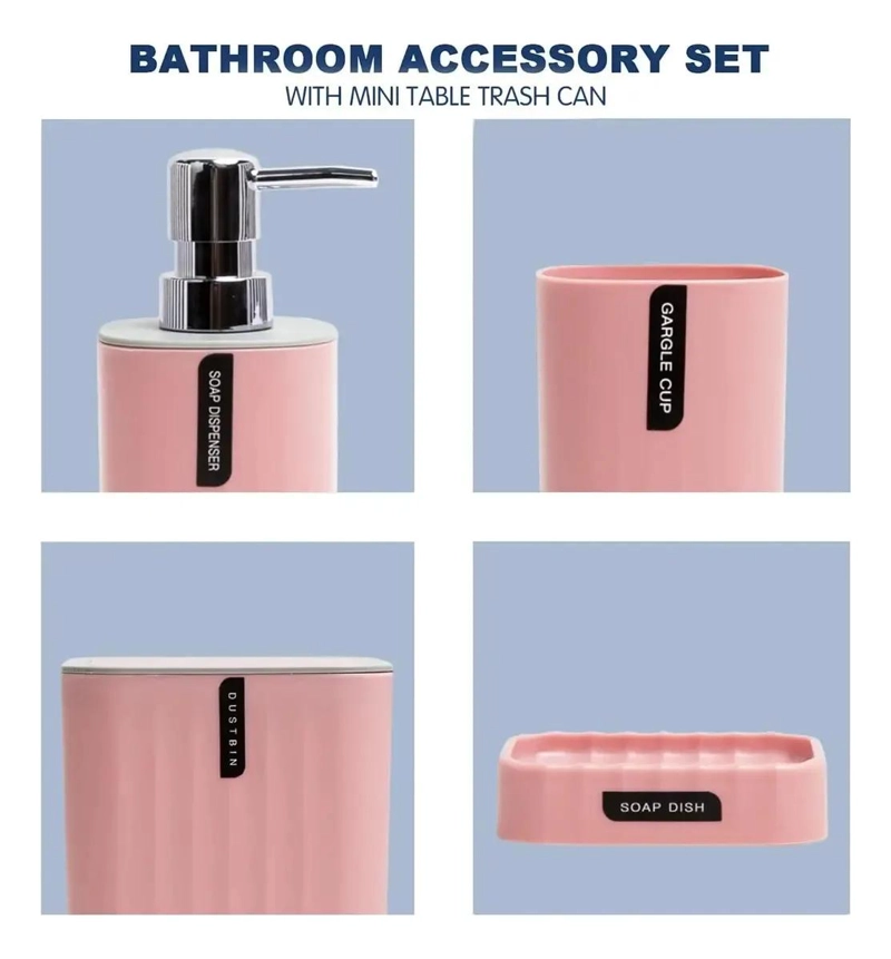 SET DE ACCESORIOS DE BAÑO ORGANIZADOR CON CORTINA Y JABONERA - 5