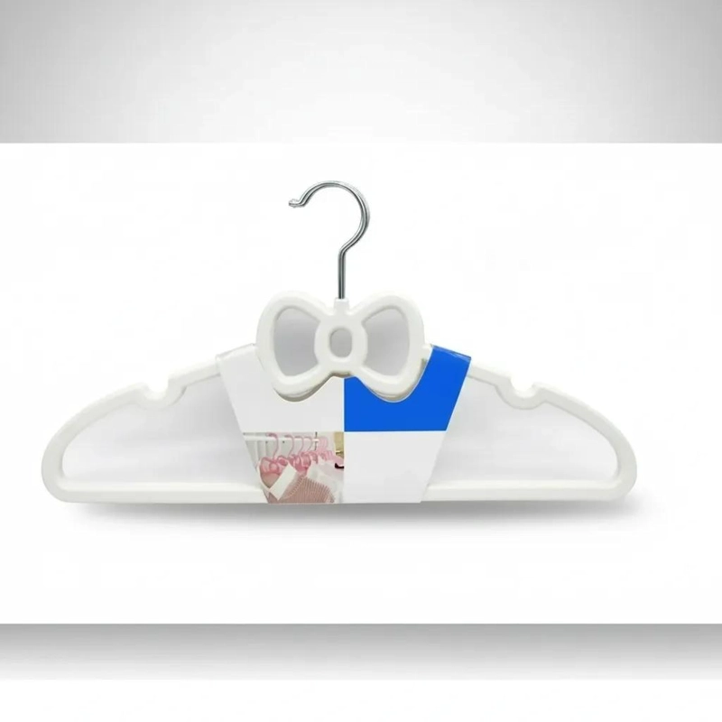 SET DE 4 PERCHAS BLANCAS CON LAZO PARA ROPA DE CLOSET - 1