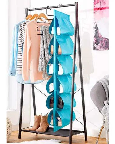 ORGANIZADOR DE ZAPATOS CON 6 COMPARTIMENTOS DE TELA - 3