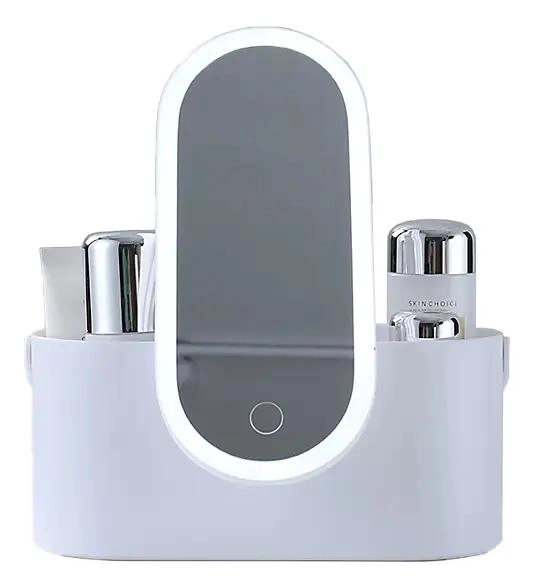 ORGANIZADOR PORTATIL DE MAQUILLAJE CON ESPEJO Y LUZ LED - 9