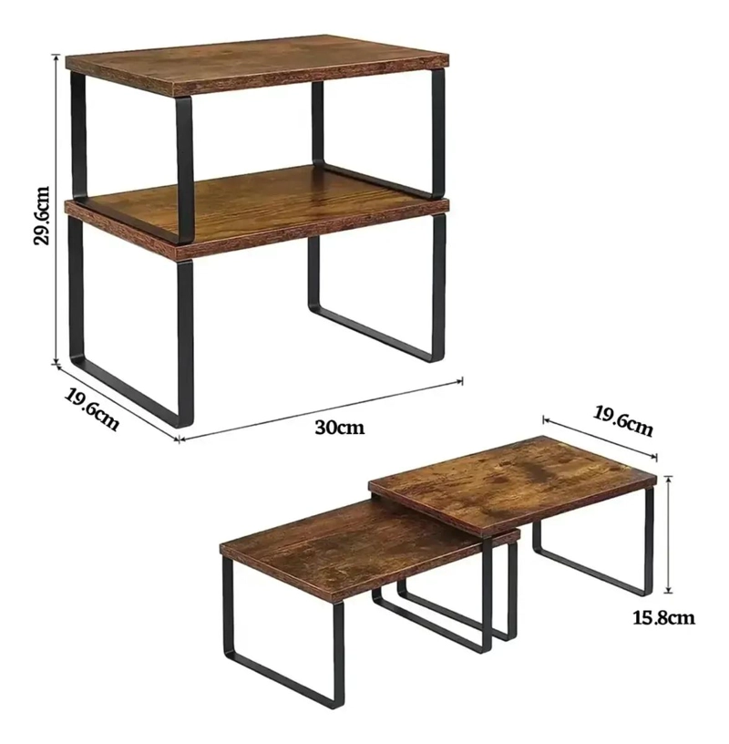 JUEGO DE 2 ESTANTES DE ALMACENAMIENTO PARA COCINA Y HOGAR - 2