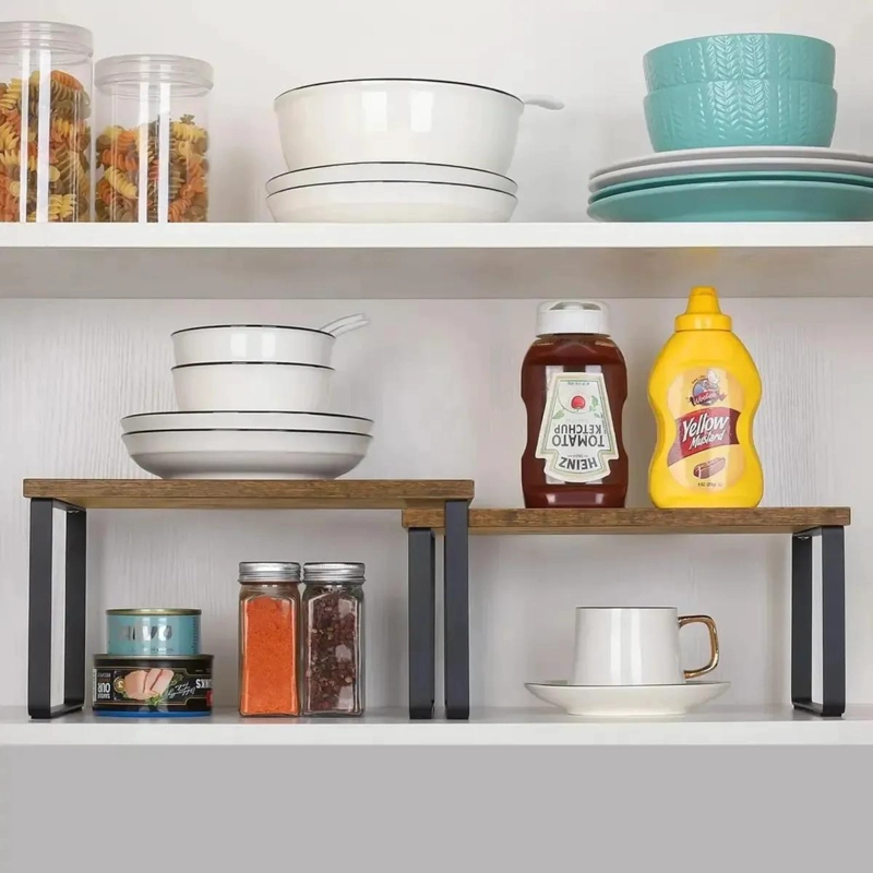 JUEGO DE 2 ESTANTES DE ALMACENAMIENTO PARA COCINA Y HOGAR - 5