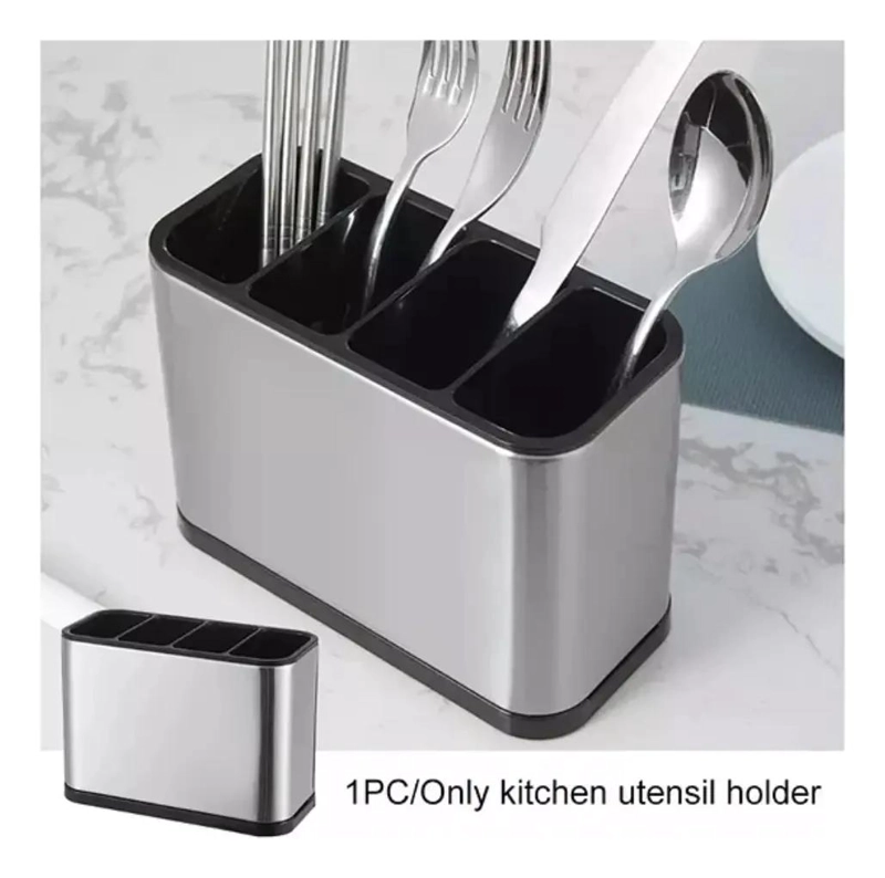 ORGANIZADOR DE UTENSILIOS DE COCINA DE ACERO INOXIDABLE - 3