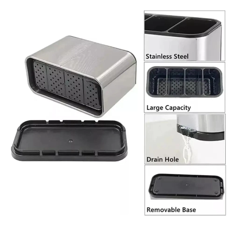 ORGANIZADOR DE UTENSILIOS DE COCINA DE ACERO INOXIDABLE - 5