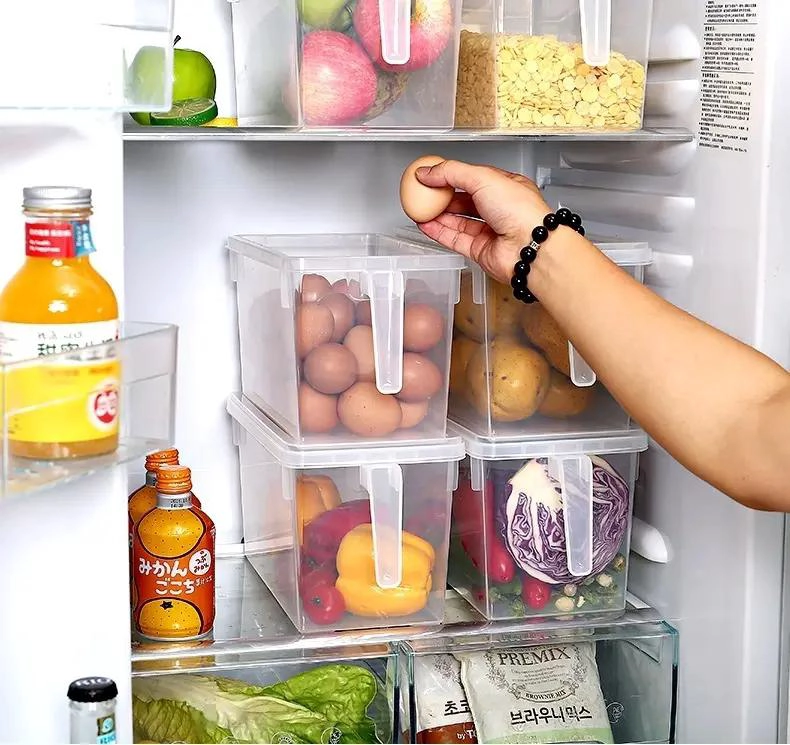 CONTENEDOR ORGANIZADOR PARA REFRIGERADOR Y DESPENSA CON TAPA - 6