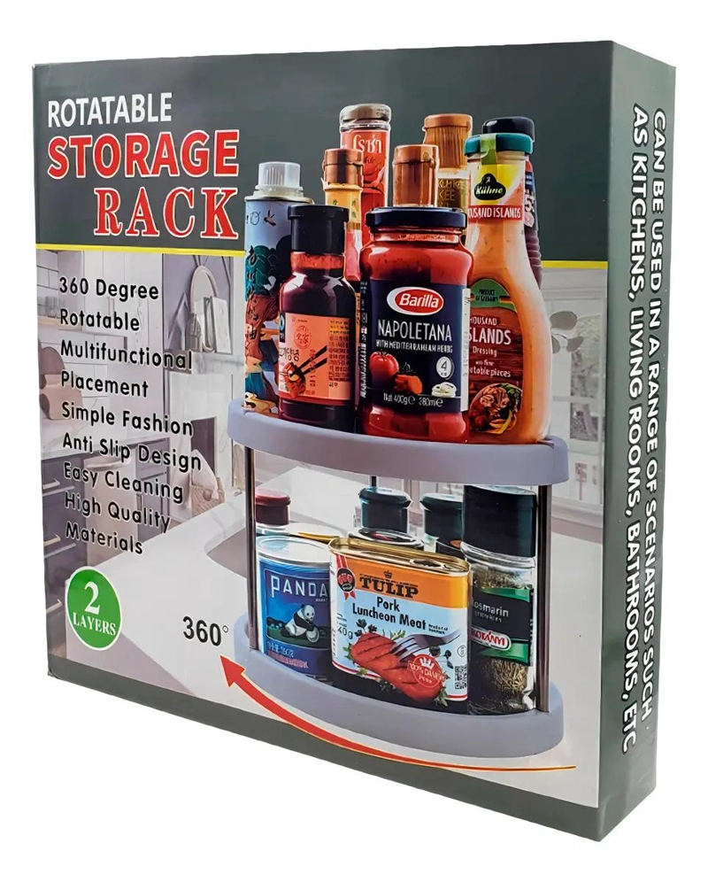 ESTANTE ESPECIERO GIRATORIO DE 2 NIVELES PARA COCINA - 9