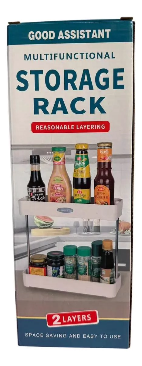 ORGANIZADOR DE COCINA MULTIUSO CUADRADO CON 2 NIVELES - 1