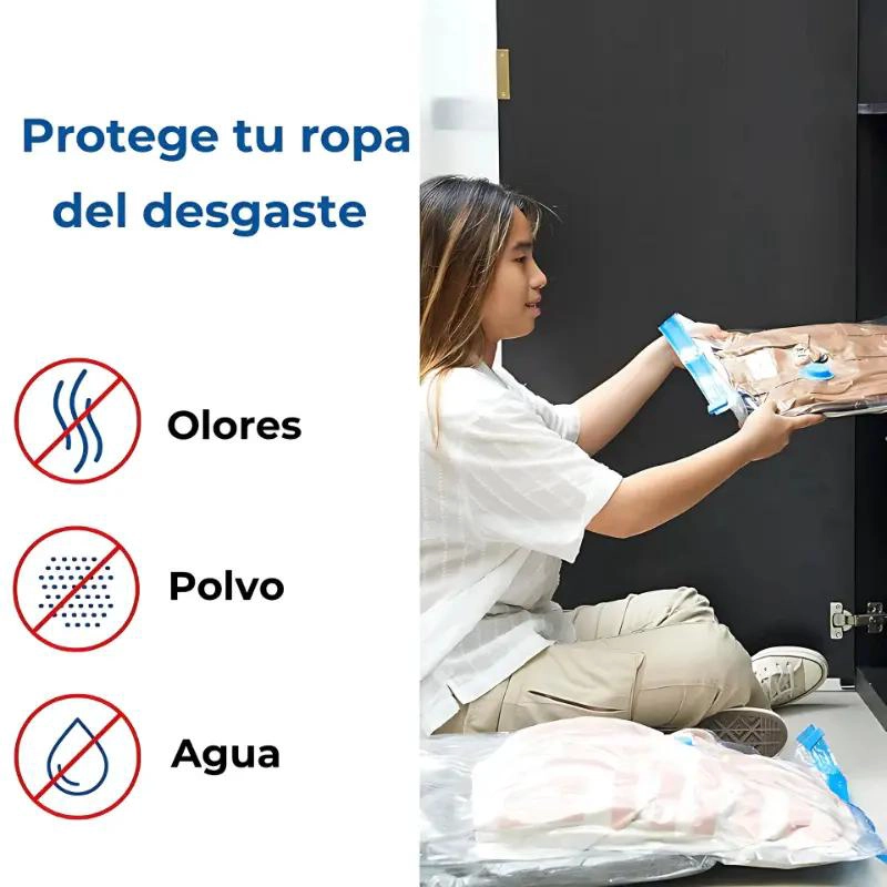 PACK DE 5 BOLSAS AL VACIO REUTILIZABLES CON BOMBA MANUAL - 7
