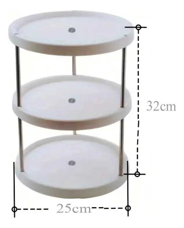 ESTANTE ORGANIZADOR GIRATORIO DE 3 NIVELES PARA COCINA - 4