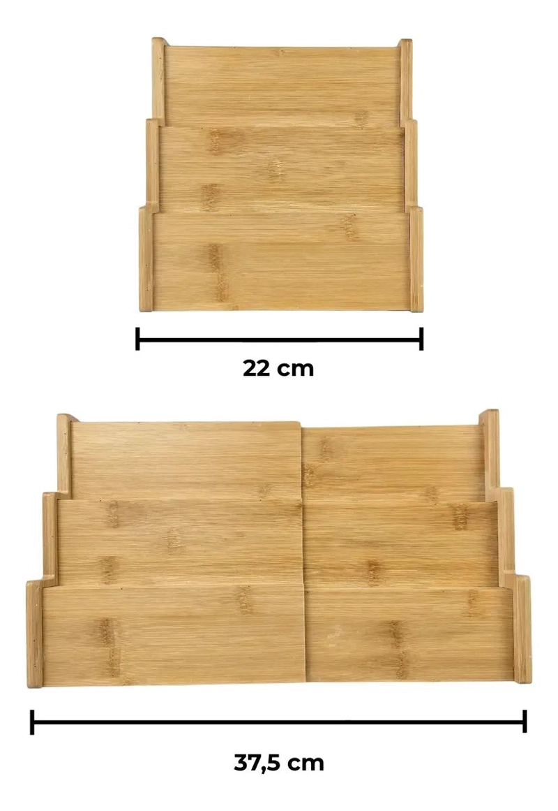 ORGANIZADOR ESCALONADO DE BAMBU PARA COCINA Y BAÑO - 8