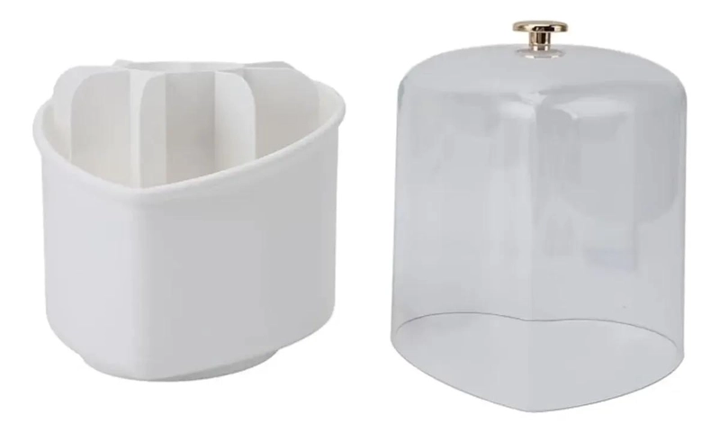 ORGANIZADOR DE MAQUILLAJE CORAZON BLANCO PARA COSME TICOS - 2