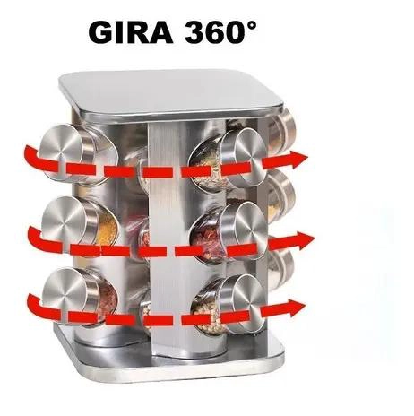 ESPECIERO GIRATORIO CON 12 FRASCOS DE VIDRIO PARA ESPECIAS - 6