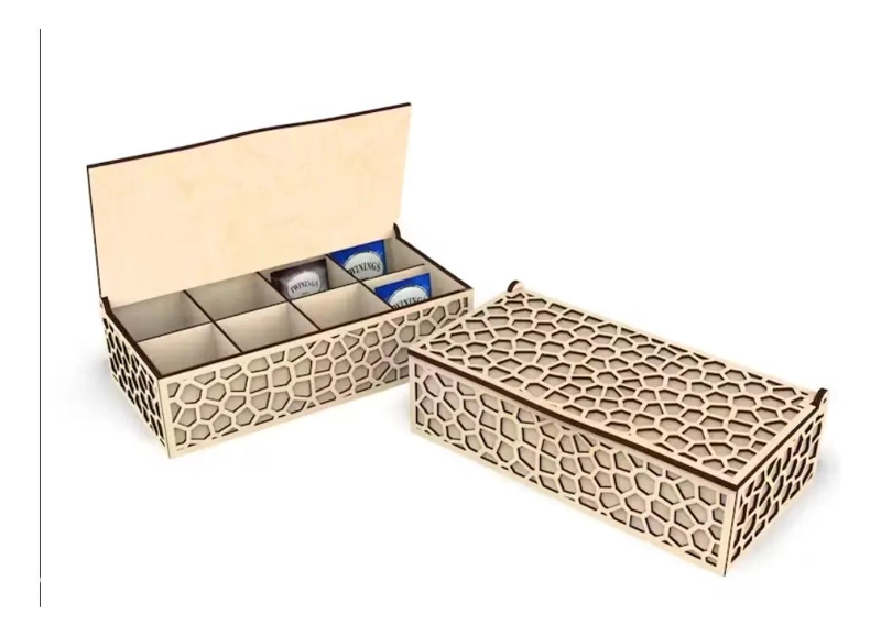 CAJA DE MADERA CON TAPA PARA ORGANIZAR TE  Y CAFE - 1