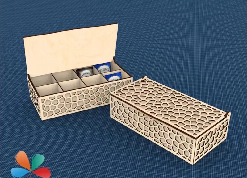 CAJA DE MADERA CON TAPA PARA ORGANIZAR TE  Y CAFE - 7