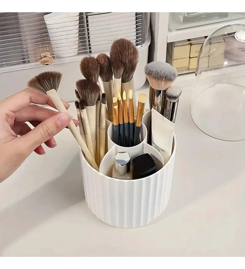 ORGANIZADOR DE MAQUILLAJE CON TAPA TRANSPARENTE Y COMPARTIMENTOS - 7