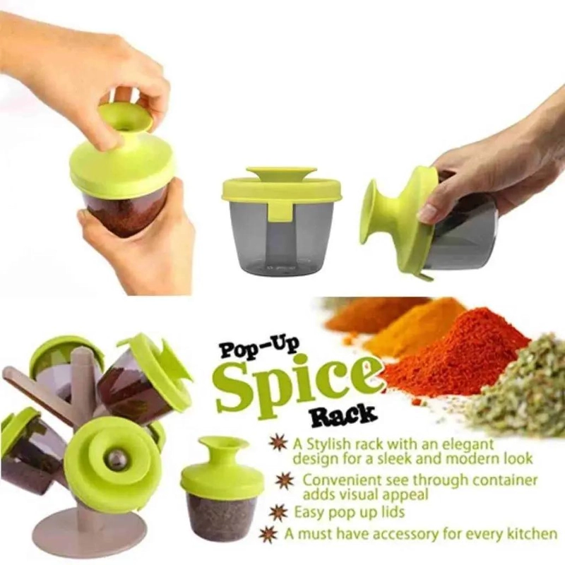 ESPECIERO ORGANIZADOR DE 6 PIEZAS CON TAPAS VERDES - 2