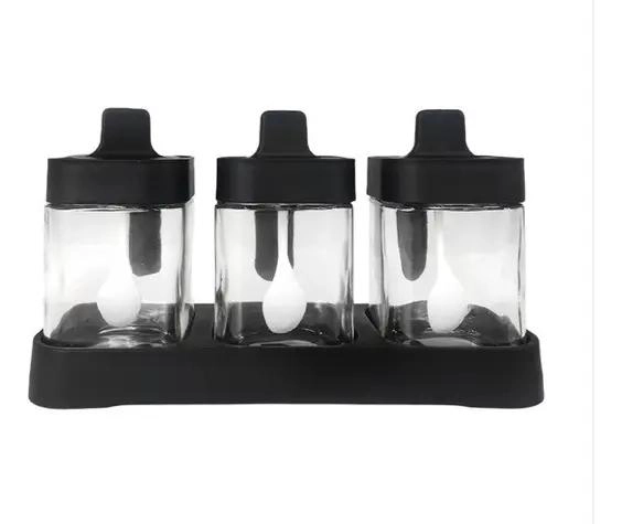 SET DE 3 FRASCOS DE VIDRIO PARA ESPECIAS Y CONDIMENTOS - 1