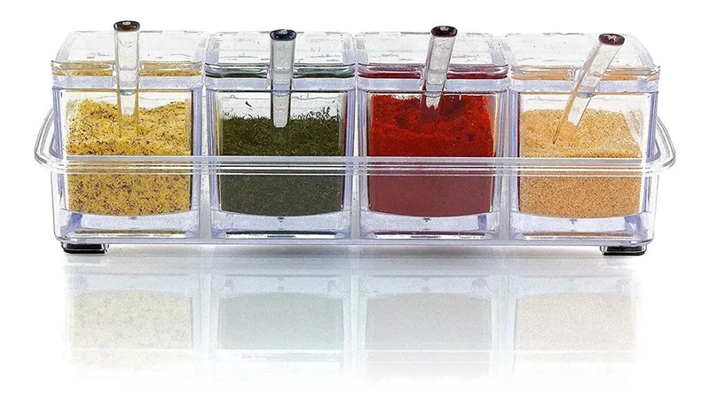 SET DE 4 FRASCOS ORGANIZADORES PARA ESPECIAS DE COCINA - 3