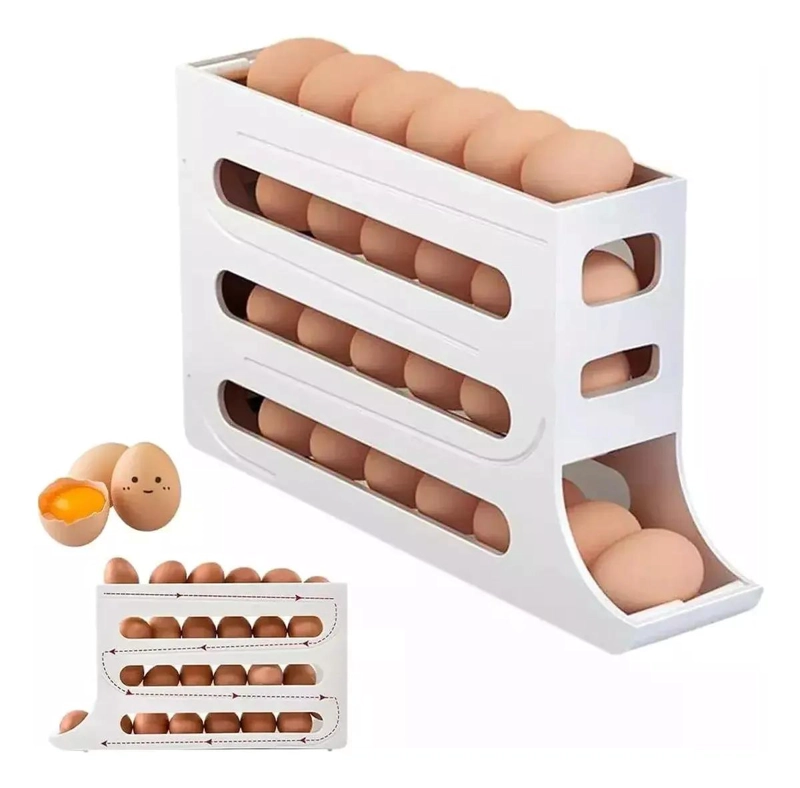 DISPENSADOR ORGANIZADOR DE HUEVOS PARA 30 HUEVOS EN 4 NIVELES - 1
