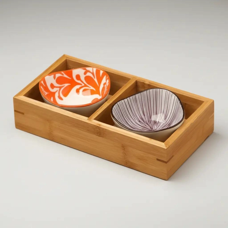 CAJA ORGANIZADORA DE MADERA PARA TE  CON 2 COMPARTIMIENTOS - 5