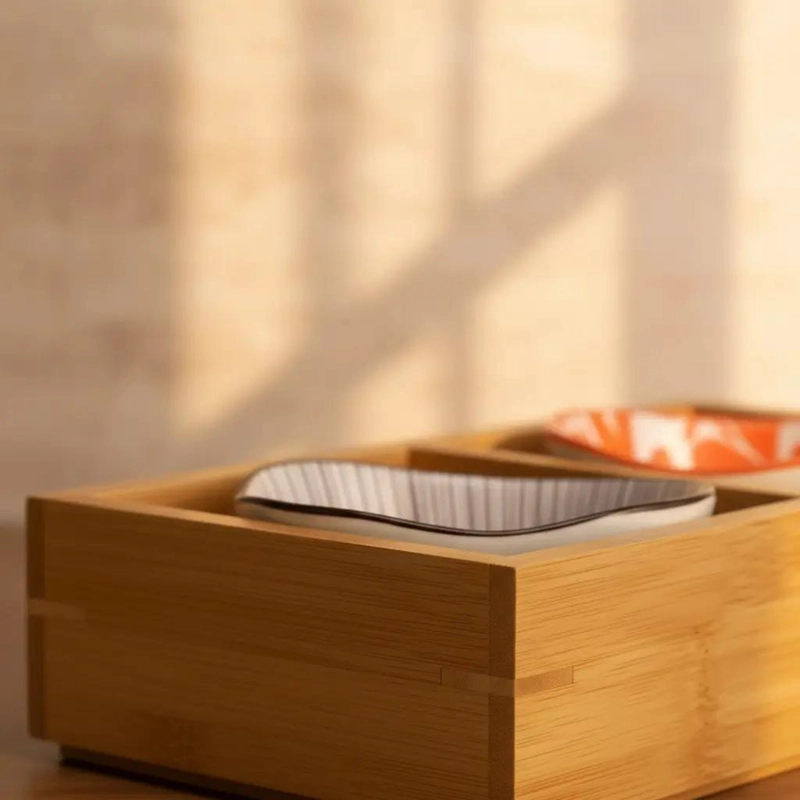 CAJA ORGANIZADORA DE MADERA PARA TE  CON 2 COMPARTIMIENTOS - 8