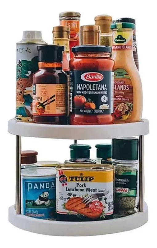 ESTANTE ESPECIERO GIRATORIO DE 2 NIVELES PARA COCINA - 1