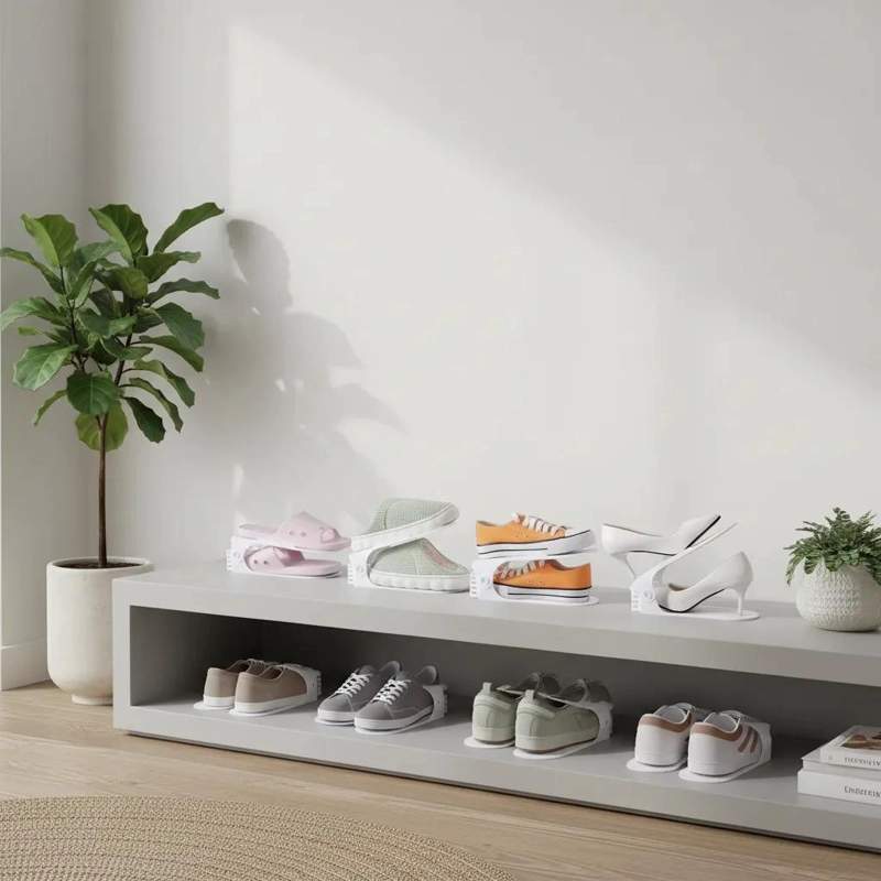 ORGANIZADOR AJUSTABLE PARA CALZADO Y ZAPATILLAS EN COLOR BLANCO - 4