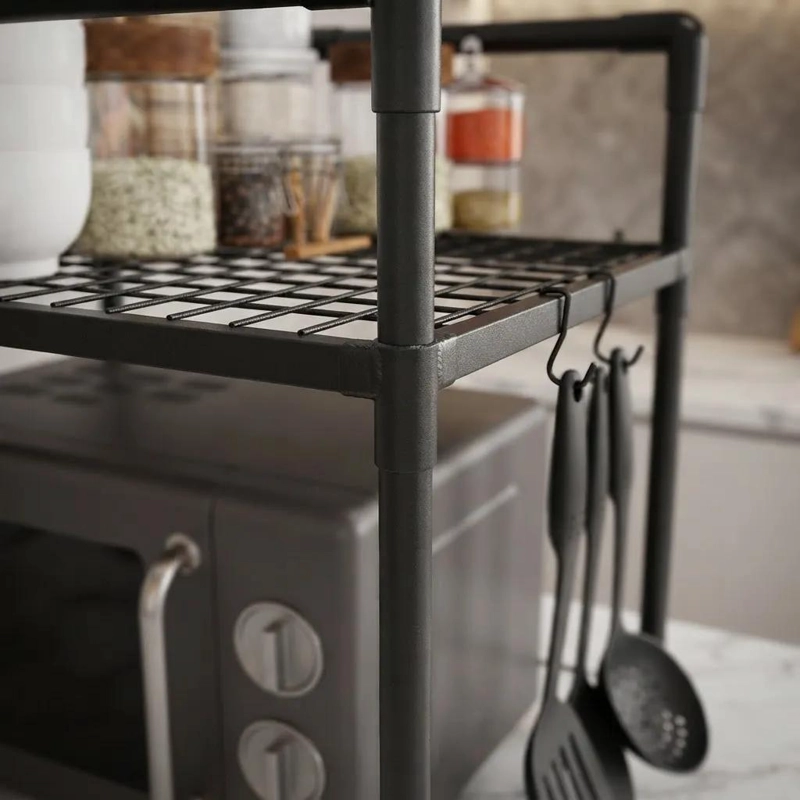 ESTANTE ORGANIZADOR DE COCINA CON UTENSILIOS NEGROS - 3