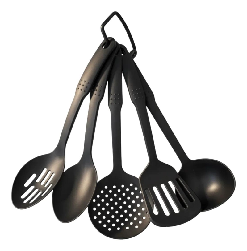 ESTANTE ORGANIZADOR DE COCINA CON UTENSILIOS NEGROS - 4