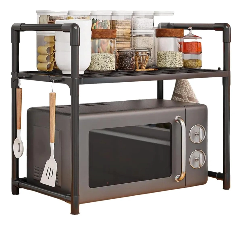 ESTANTE ORGANIZADOR DE COCINA CON UTENSILIOS NEGROS - 5
