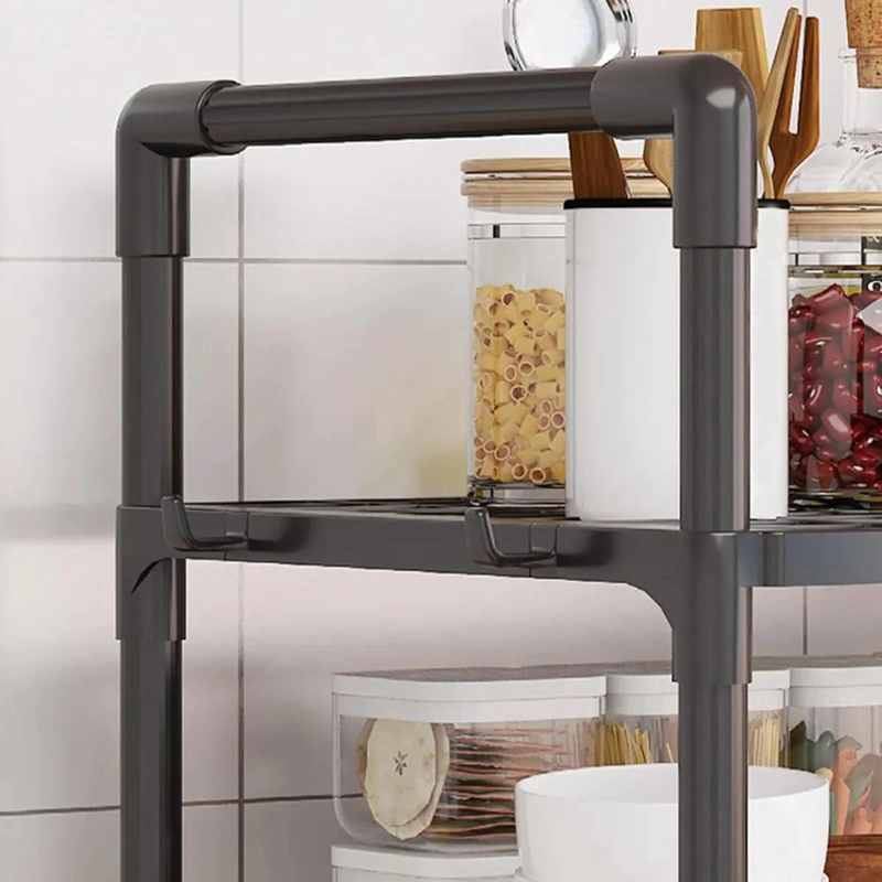 ESTANTE ORGANIZADOR DE COCINA CON UTENSILIOS NEGROS - 6